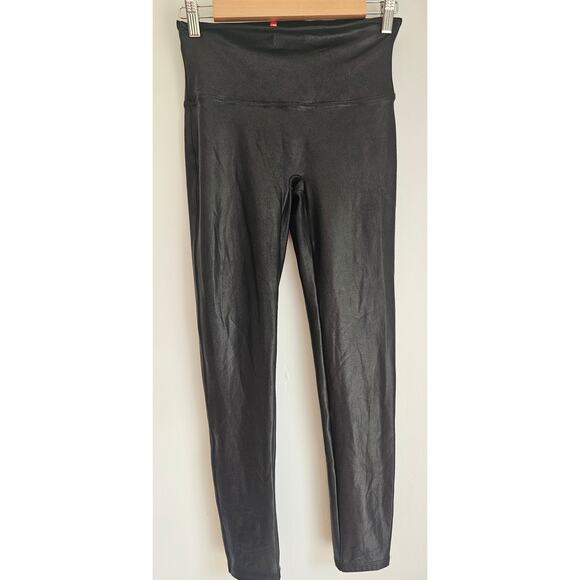 Spanx SPANXshape™ Faux Leather Black Leggings, Sz LP - Picture 4 of 10